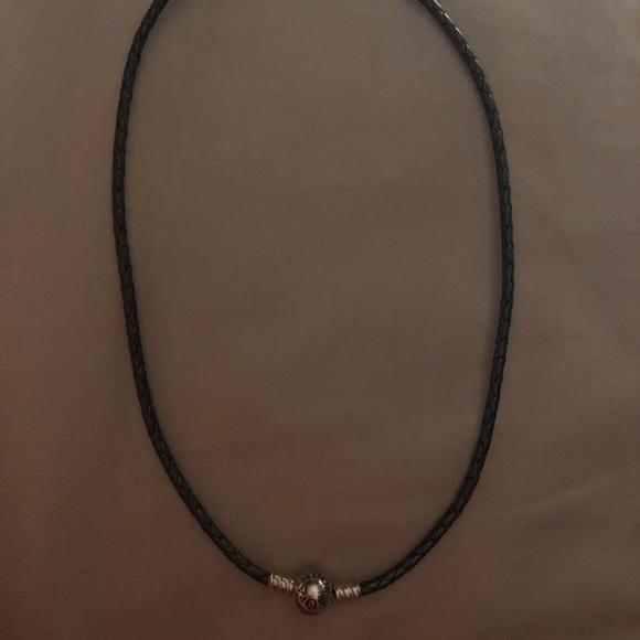 Pandora Grey Double Braided Leather Bracelet - Picture 4 of 5